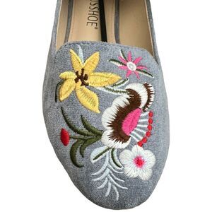 Embroidered Flats Comfortable Round Toe Memory Foam Women's Sz 6 shoes